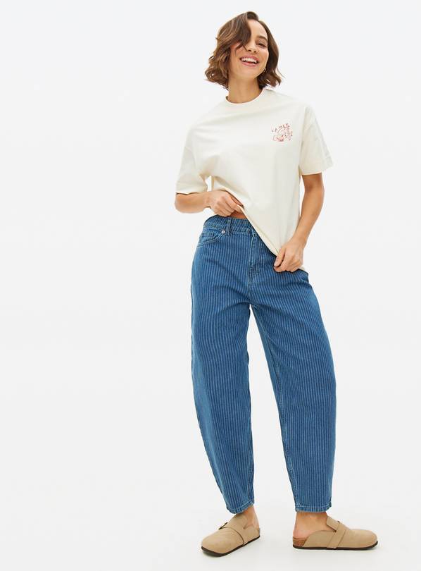 Stripe Denim Barrel Leg Jeans 20S